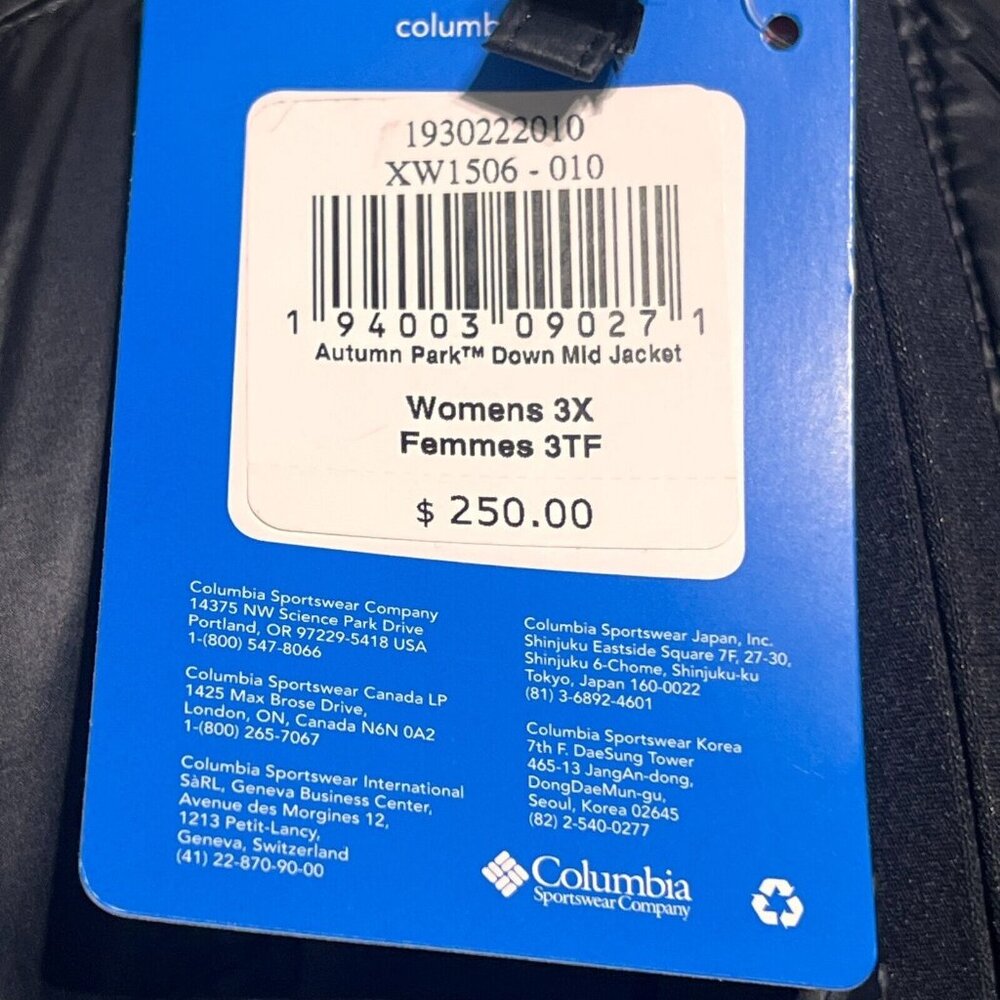 Columbia Autumn Park Down MID  Omni Heat woman black jacket Plus Size - Picture 11 of 12